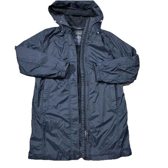 L.L. Bean Jackets & Blazers - LL Bean Nylon Fleece Lined Jacket Coat OKSF4 Womens Size Large Navy Blue Parka